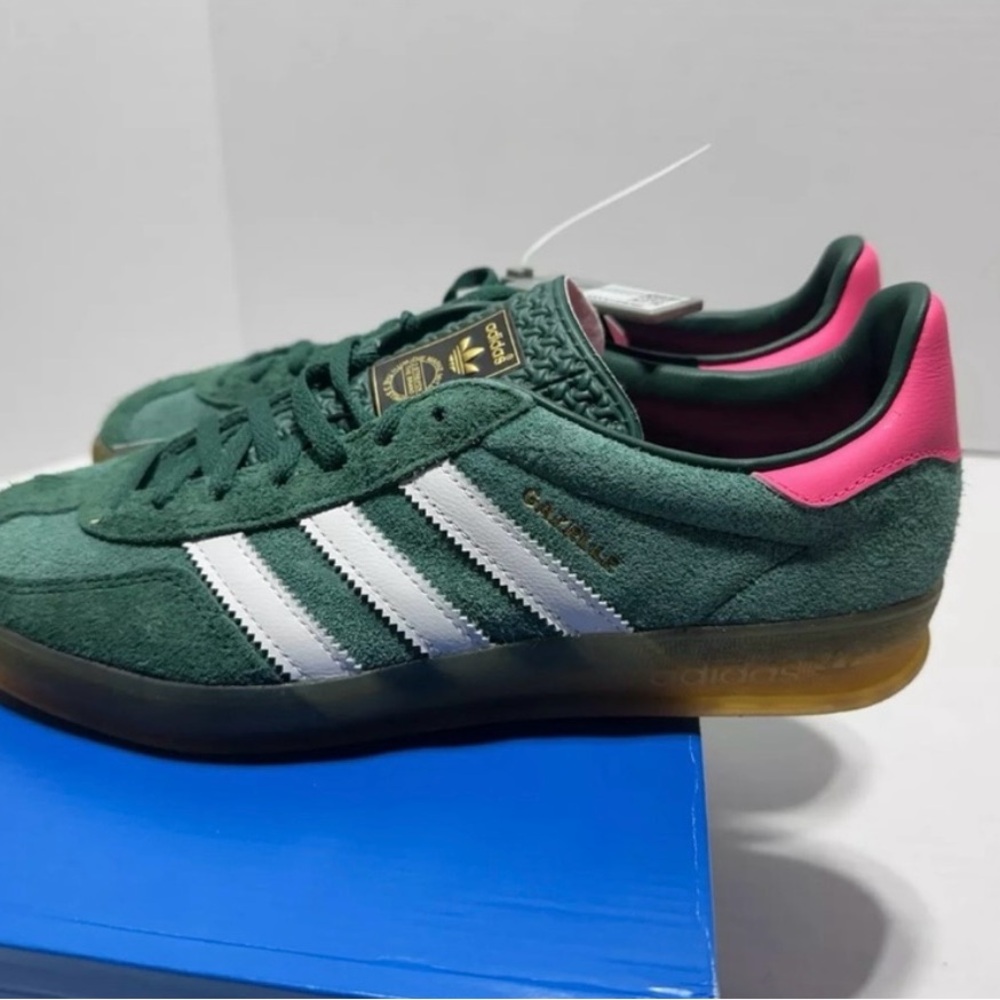 Adidas Forest Green and Hot Pink Shoes